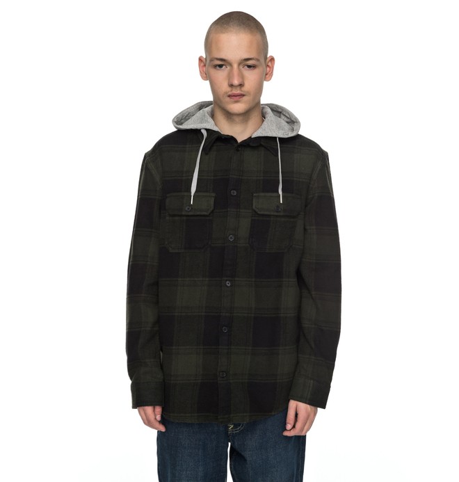 Runnel Flannel - Long Sleeve Hooded Shirt for Men EDYWT03162 0 Men's Runnel Flannel Long Sleeve Hooded Shirt EDYWT03162 DC Shoes