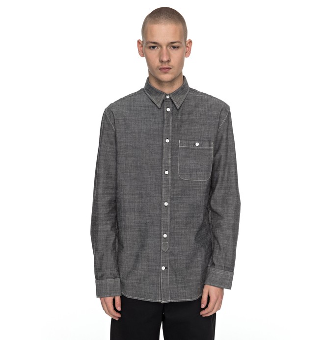 dcshoes, Arrowood Long Sleeve Shirt, BLACK CHAMBRAY (kte0) 0 Arrowood Long Sleeve Shirt EDYWT03163 DC Shoes