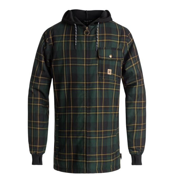 dcshoes, Backwoods Technical Zip-Up Hoodie, PINE GROVE MILL PLAID (gzf1) 0 Backwoods Technical Zip-Up Hoodie Green EDYWT03199 DC Shoes