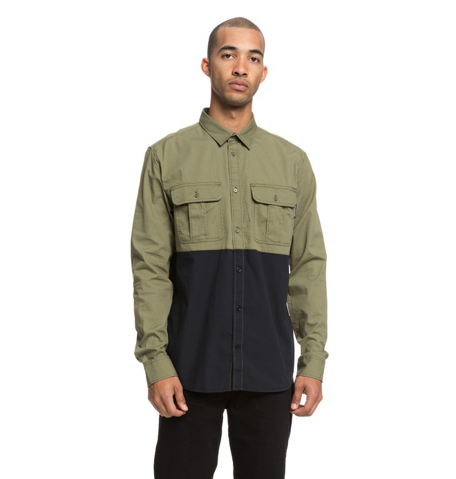 dcshoes, Publicity - Long Sleeve Shirt, BURNT OLIVE (gpz0) 0 Publicity - Long Sleeve Shirt Green EDYWT03202 DC Shoes