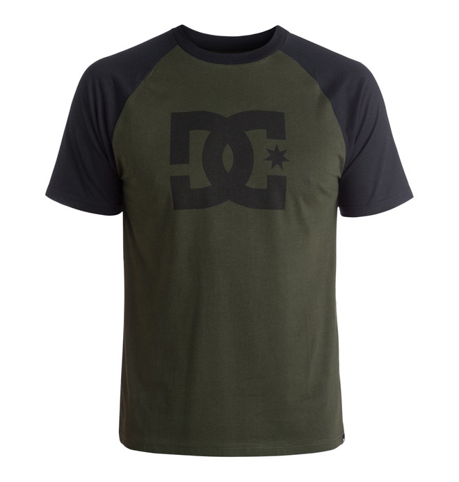 dcshoes, Men's Star Raglan Tee, DARK OLIVE/BLACK (xggk) 0 Men's Star Raglan Tee EDYZT03456 DC Shoes