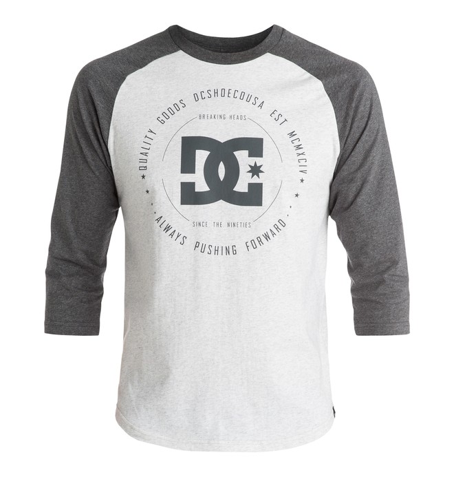 dcshoes, Rebuilt Raglan 3/4 Sleeve Tee, LIGHT HEATHER GREY (seyh) 0 Rebuilt Raglan 3/4 Sleeve Tee EDYZT03505 DC Shoes