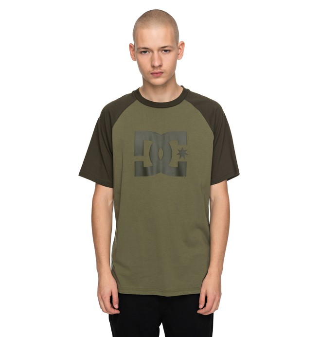 dcshoes, Men's Star Raglan Tee, VINTAGE GREEN/ DARK OLIVE (xggk) 0 Men's Star Raglan Tee Green EDYZT03707 DC Shoes