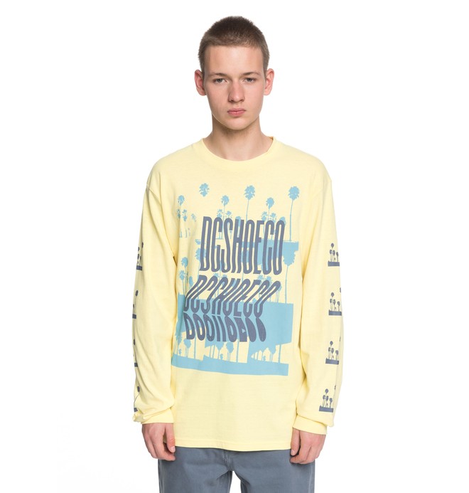 dcshoes, Men's Palm A Ray Long Sleeve Tee, LEMON MERINGUE (yzl0) 0 Men's Palm A Ray Long Sleeve Tee Yellow EDYZT03775 DC Shoes