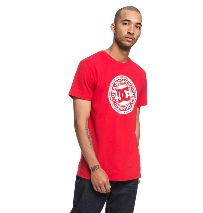 dcshoes, Circle Star - T-Shirt voor Heren, TANGO RED (rrh0) 0 Circle Star - T-Shirt voor Heren Red EDYZT03823 DC Shoes