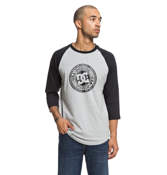 dcshoes, Men's Research 3/4 Sleeve Tee, BLACK/GREY HEATHER (xkks) 0 Men's Research 3/4 Sleeve Tee Black EDYZT03832 DC Shoes