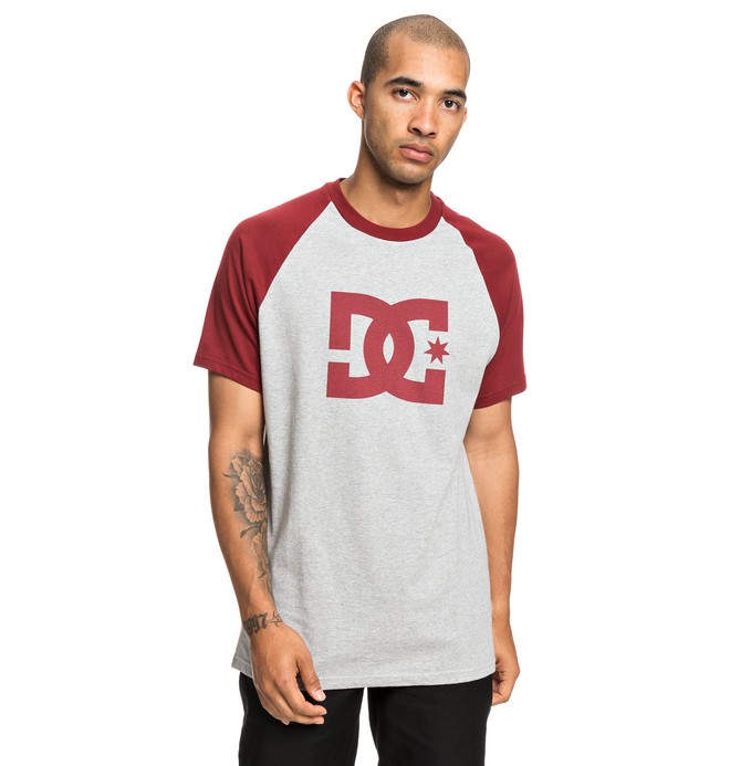 dcshoes, Star Tee, POMEGRANATE/ GREY HEATER (xrrs) 0 Star Tee Red EDYZT03917 DC Shoes