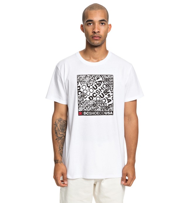 dcshoes, Cover Up - T-shirt pour Homme, SNOW WHITE (wbb0) 0 Cover Up - T-shirt pour Homme Blanc EDYZT03939 DC Shoes