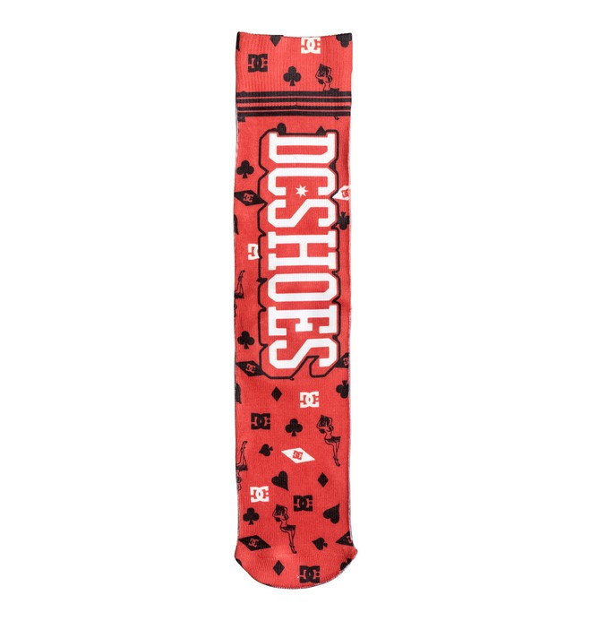 dcshoes, Athletic Red - Printed Crew Socks, ATHLETIC RED (rqr0) 0 Athletic Red - Printed Crew Socks PS006885A DC Shoes