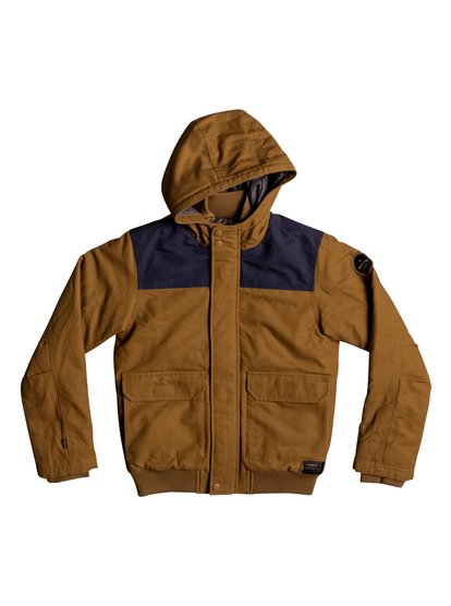 quiksilver, Куртка Brooks Island DWR, RUBBER (cpp0) Brooks Island DWR - Water-Repellent Hooded Bomber Jacket EQBJK03125