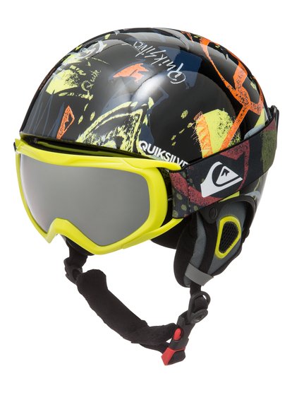 quiksilver, Сноубордический шлем The Game + маска, BLACK THUNDERBOLT KIDS (kvj2) The Game Pack - Helmet and Goggle Set EQBTL03001