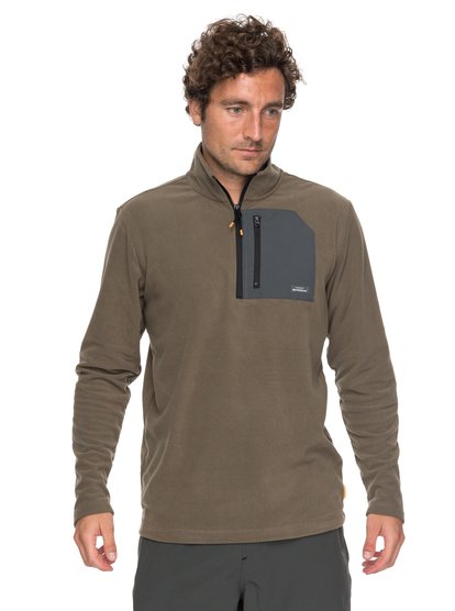 quiksilver, Толстовка на молнии Boat Trip, STONE GRAY (cpn0) Waterman Boat Trip - Technical 1/4 Zip Fleece EQMFT03014