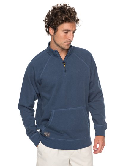 quiksilver, Толстовка на молнии Great Wave, DARK DENIM (brq0) Waterman Great Wave - 1/2 Zip Sweatshirt EQMFT03018