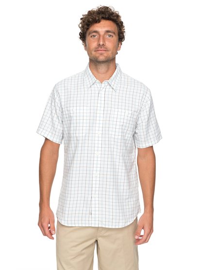 quiksilver, Рубашка с коротким рукавом Waterman Wake Plaid 2, SNOW WHITE WAKE PLAID (wbk1) Waterman Wake Plaid 2 - Technical Short Sleeve Shirt for Men EQMWT03123