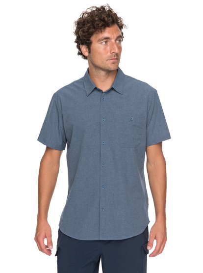 quiksilver, Рубашка с коротким рукавом Waterman, DARK DENIM HEATHER (brqh) Waterman - Technical Short Sleeve Shirt for Men EQMWT03128