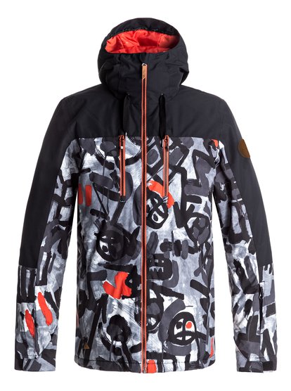 quiksilver, Сноубордическая куртка Mission Block, ARKAID BLACK & WHITE (kvj6) Mission Block - Snow Jacket EQYTJ03126