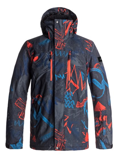 quiksilver, Сноубордическая куртка Mission, MANDARIN RED THUNDERBOLT (nms7) Mission - Snow Jacket EQYTJ03128