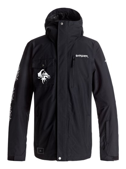 quiksilver, Сноубордическая куртка Mission Placed Art, BLACK (kvj0) Mission Placed Art - Shell Snow Jacket EQYTJ03149