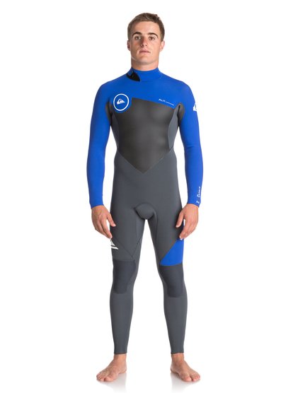 quiksilver, Гидрокостюм с молнией на спине 3/2mm Syncro Series, GUN METAL/ HV ROYAL/ WHITE (xkpw) 3/2mm Syncro Series - Back Zip Wetsuit for Men EQYW103036