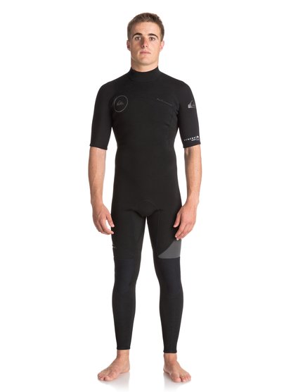 quiksilver, Гидрокостюм с молнией на спине 2mm Syncro Series, BLACK/ BLACK/ JET BLACK (xkkk) 2mm Syncro Series Back Zip FLT - Short Sleeve Full Wetsuit EQYW303005