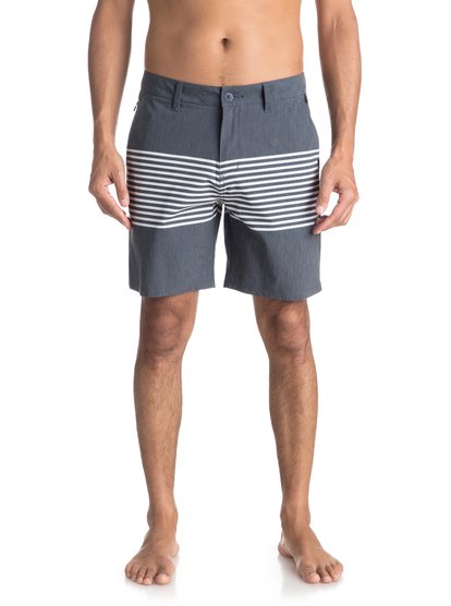 quiksilver, Шорты Echo Stripe 18", NAVY BLAZER (byj6) Echo Stripe 18" - Amphibian Board Shorts for Men EQYWS03498