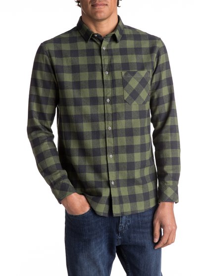 quiksilver, Рубашка с длинным рукавом Motherfly Flannel, RIFFLE GREEN MOTHERFLY (gsq1) Motherfly Flannel - Long Sleeve Shirt EQYWT03573