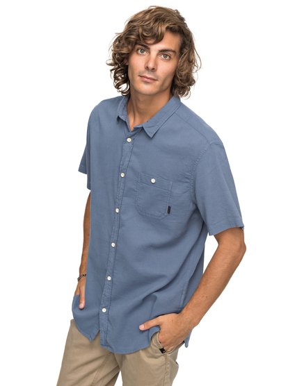 quiksilver, Рубашка с коротким рукавом New Time Box, VINTAGE INDIGO (byl0) New Time Box - Short Sleeve Shirt for Men EQYWT03632