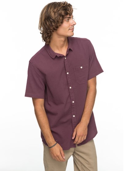 quiksilver, Рубашка с коротким рукавом New Time Box, VINEYARD WINE (rsc0) New Time Box - Short Sleeve Shirt for Men EQYWT03632
