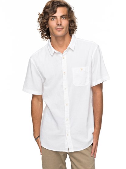 quiksilver, Рубашка с коротким рукавом New Time Box, SNOW WHITE (wbk0) New Time Box - Short Sleeve Shirt for Men EQYWT03632