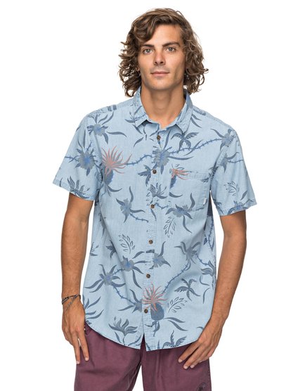 quiksilver, Рубашка с коротким рукавом Shakka Mate, BLUE USED SHAKKA MATE (byl6) Shakka Mate - Short Sleeve Shirt for Men EQYWT03642