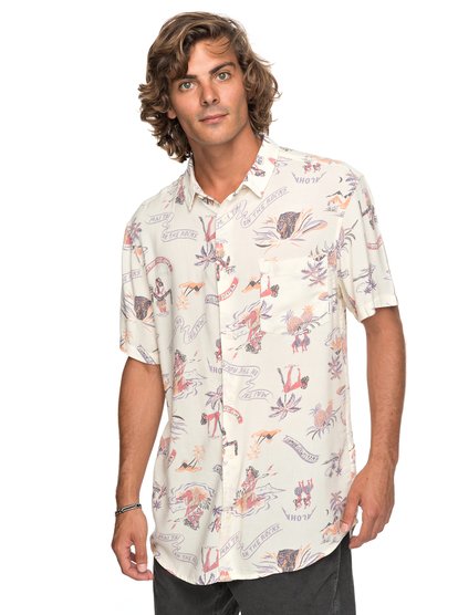 quiksilver, Рубашка с коротким рукавом Aloha Strip Club, BIRCH ALOHA STRIP CLUB (wdw6) Aloha Strip Club - Short Sleeve Shirt for Men EQYWT03646