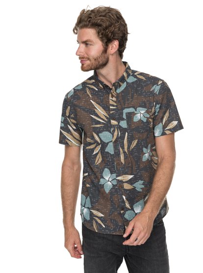 quiksilver, Рубашка с коротким рукавом Quiksilver, CHOCOLATE LINEN (csd6) Quiksilver - Short Sleeve Shirt for Men EQYWT03647