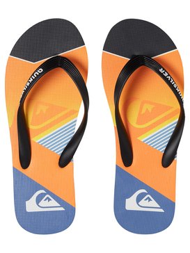 quiksilver, Molokai Slash Fade Logo - Chanclas para Chicos, BLACK/ORANGE/GREY (xkns) Molokai Slash Fade Logo - Flip-Flops for Boys AQBL100264