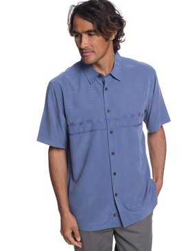 quiksilver, Waterman Tahiti Palms Short Sleeve Shirt, BLUE INDIGO (bpy0) Waterman Tahiti Palms - Short Sleeve Shirt AQMWT03108