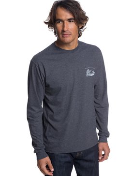 quiksilver, Waterman Jumper Long Sleeve T-Shirt, CHARCOAL HEATHER (ktah) JUMPER LS QMU1 AQMZT03314