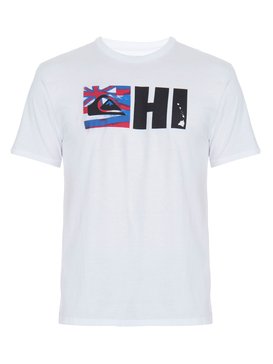 quiksilver, Camiseta Masculina Manga Curta Estampa Frontal Quiksilver, WHITE* (wht) QK CAM BAS M/C FLAG HAWAII BR61114312