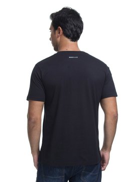 quiksilver, Camiseta Manga Curta Regular Fit Outer Hacka Quiksilver, TRUE BLAK / BALTIC BLUE (blk) QK CAM BAS M/C OUTER HACKA BR61114415