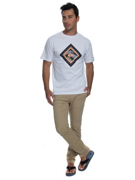 quiksilver, Camiseta Manga Curta Regular Fit Crimson Skyline Quiksilver, SNOW WHITE* (wht) QK CAM BAS M/C CRIMSON SKYLINE BR61114421