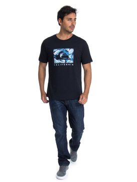 quiksilver, Camiseta Manga Curta Regular Fit City Pacific Quiksilver, TRUE BLAK / BALTIC BLUE (blk) QK CAM BAS M/C CITY PACIFIC BR61114430