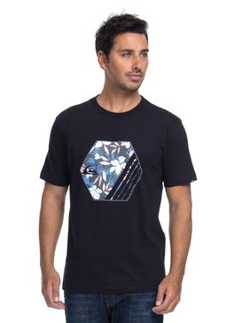quiksilver, Camiseta Manga Curta Regular Fit Create Quiksilver, TRUE BLAK / BALTIC BLUE (blk) QK CAM BAS M/C CREATE BR61114482