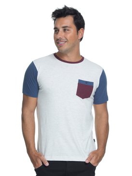 quiksilver, Camiseta Masculina Manga Curta Slim Fit com Bolso Quiksilver, MESCLA CLARO (mec) QK CAM ESPECIAL M/C BAYSIC POCKET BR61142730