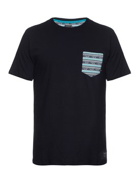 quiksilver, Camiseta Masculina Manga Curta Slim Fit com Bolso Quiksilver., TRUE BLAK / BALTIC BLUE (blk) QK CAM ESPECIAL M/C NORAH BR61142775