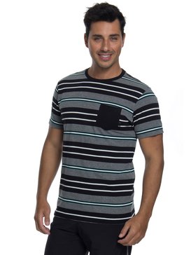 quiksilver, Camiseta Manga Curta Slim Fit Funghi Quiksilver, TRUE BLAK / BALTIC BLUE (blk) QK CAM ESPECIAL FUNGHI BR61142851