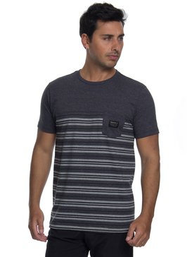 quiksilver, Camiseta Manga Curta Slim Fit Full Tide Quiksilver, TRUE BLAK / BALTIC BLUE (blk) QK CAM ESP M/C FULL TIDE BR61142852