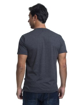 quiksilver, Camiseta Manga Curta Slim Fit Heat Wave Pocket Quiksilver, TRUE BLAK / BALTIC BLUE (blk) QK CAMISETA ESP HEAT WAVE POCKET BR61142867