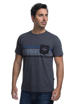 quiksilver, Camiseta Manga Curta Slim Fit Heat Wave Pocket Quiksilver, TRUE BLAK / BALTIC BLUE (blk) QK CAMISETA ESP HEAT WAVE POCKET BR61142867
