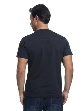 quiksilver, Camiseta Manga Curta Slim Fit Hey Quiksilver, TRUE BLAK / BALTIC BLUE (blk) QK CAMISETA ESP HEY BR61142878