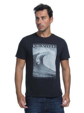 quiksilver, Camiseta Manga Curta Slim Fit Hey Quiksilver, TRUE BLAK / BALTIC BLUE (blk) QK CAMISETA ESP HEY BR61142878