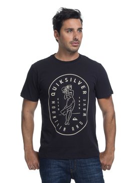 quiksilver, Camiseta Manga Curta Slim Fit Shipstown Quiksilver, TRUE BLAK / BALTIC BLUE (blk) QK CAMISETA ESP M/C SHIPSTOWN BR61142879