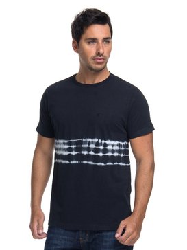 quiksilver, Camiseta Manga Curta Slim Fit Tye Dye Strips Quiksilver, TRUE BLAK / BALTIC BLUE (blk) QK CAM M/C ESP TIE DYE STRIPS BR61142886